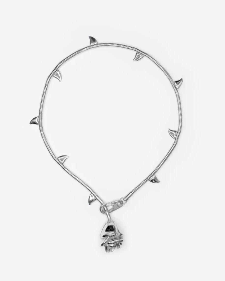 Marland Backus - Rosebud Silver Necklace - Sample